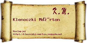 Klenoczki Márton névjegykártya